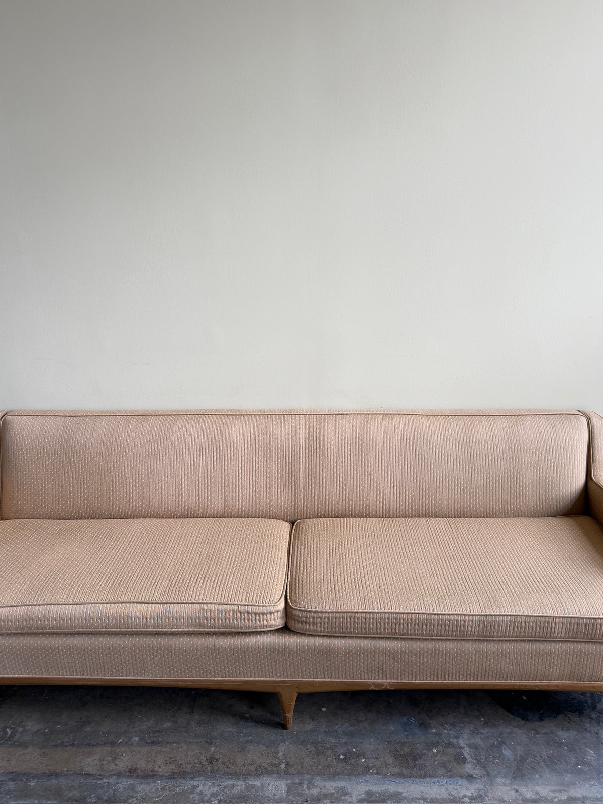 Tuxedo arm beige sofa