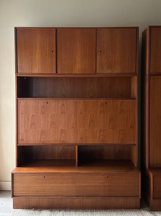 Danish teak three piece hutch