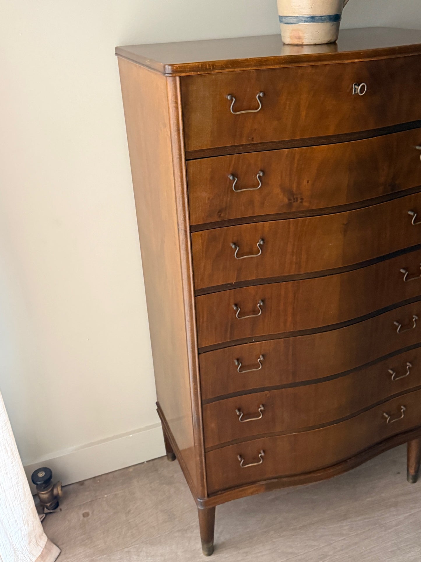 Danish walnut tallboy dresser