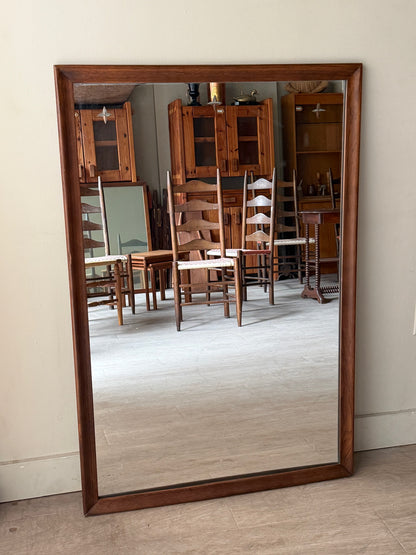 Walnut mirror with star etchings