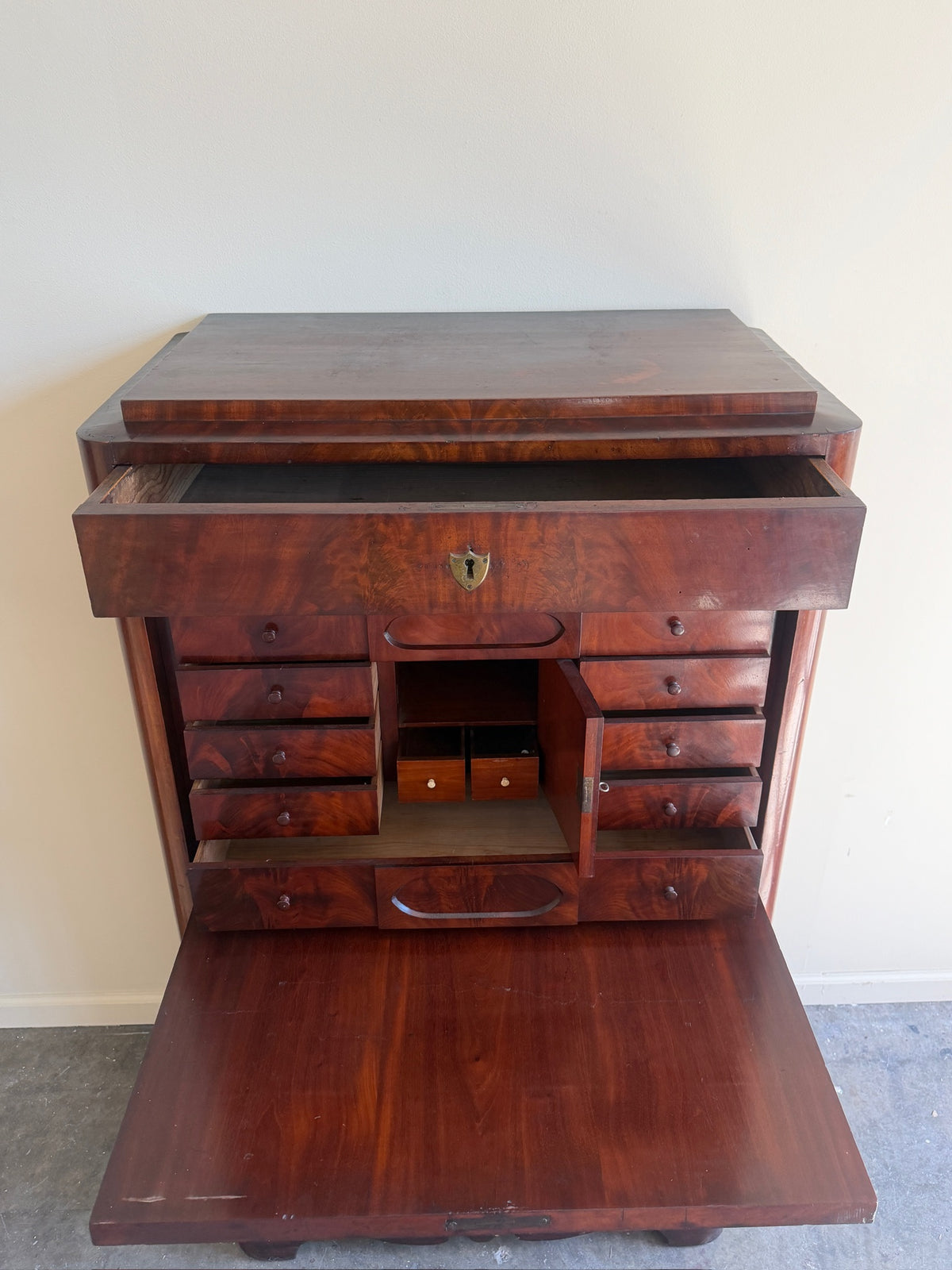 French Empire mahogany secretary desk