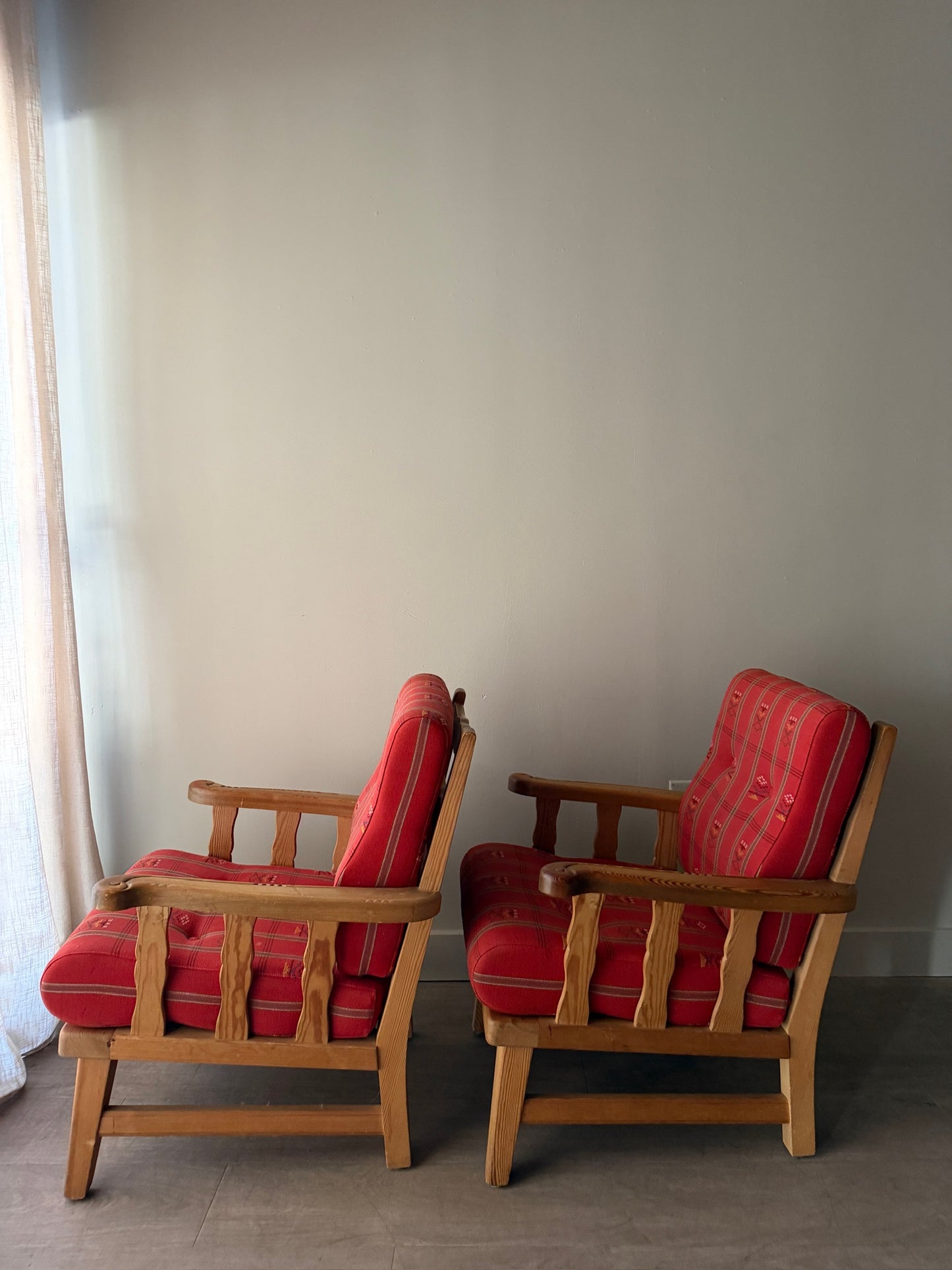 Krogenaes Norwegian pine lounge chairs. Sold individually.