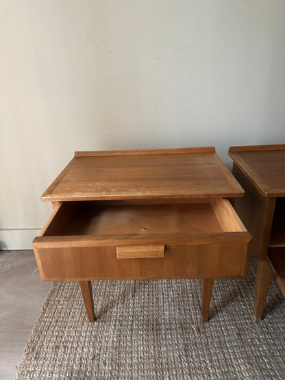 Danish walnut bedside table (left).