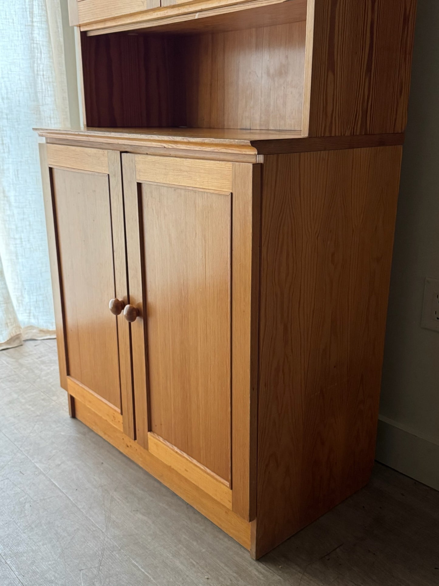 Scandinavian pine two piece cupboard