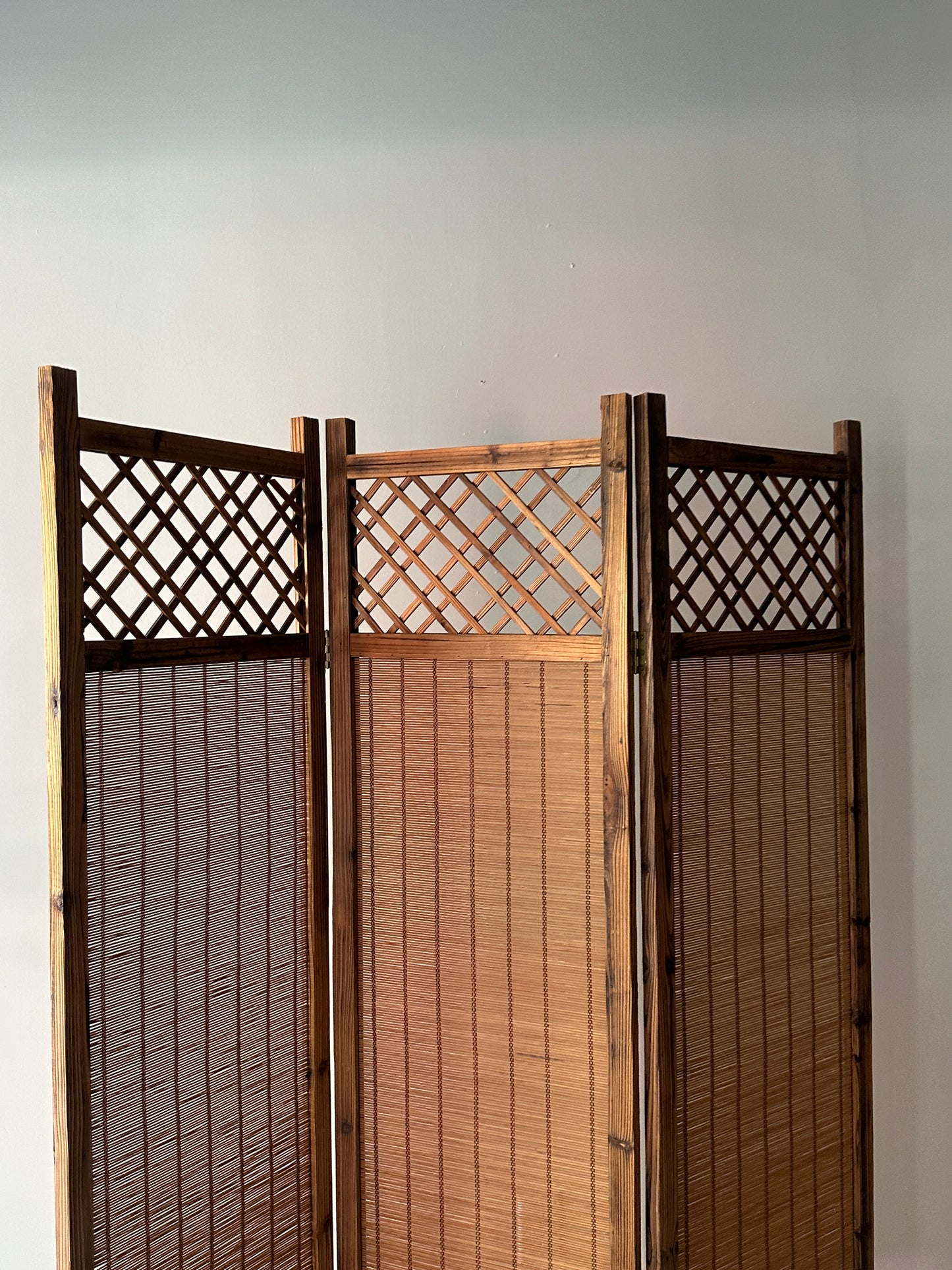 Lattice three paneled room divider