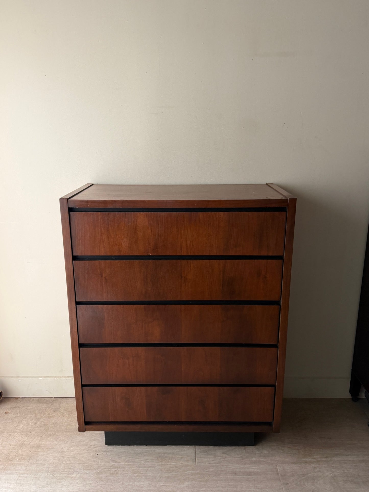 Lane walnut tallboy dresser