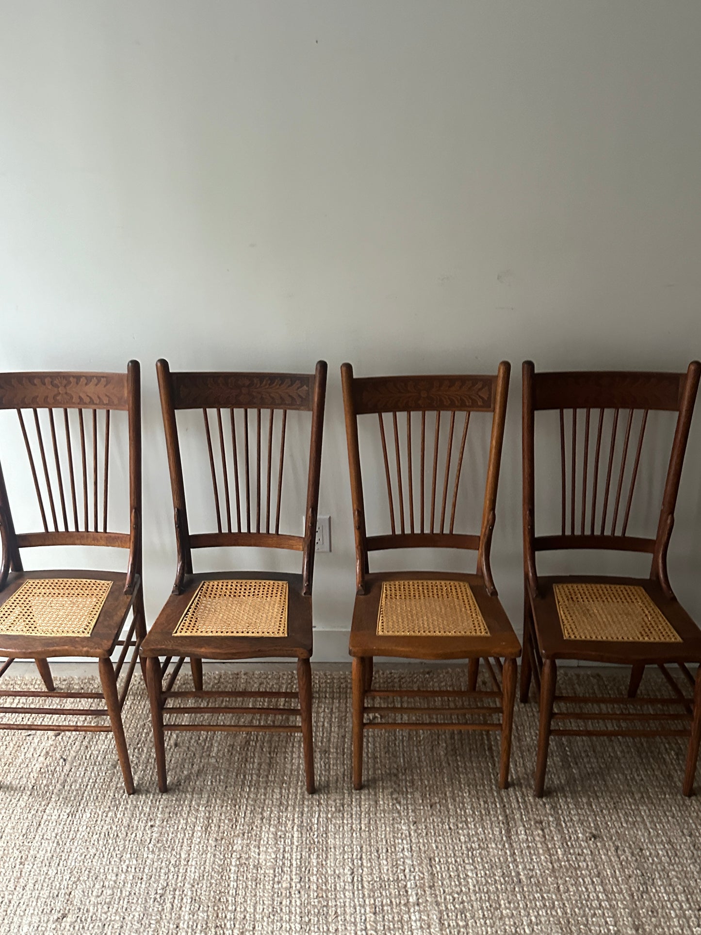 Victorian cane seat chairs. Sold individually.