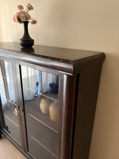 Empire mahogany display cabinet