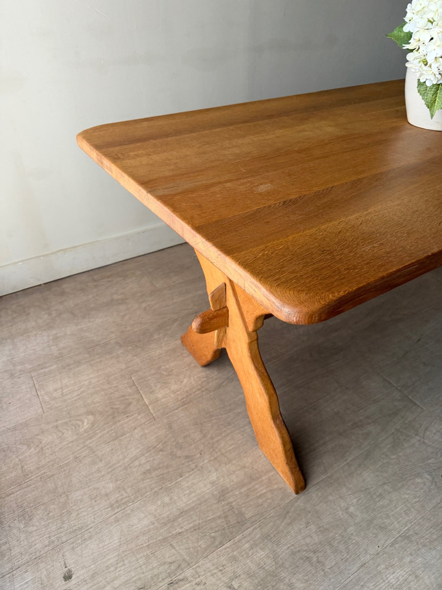Henning Kjaernulf Danish oak trestle dining table