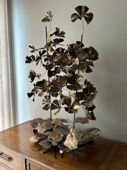 Bronze flower sculpture