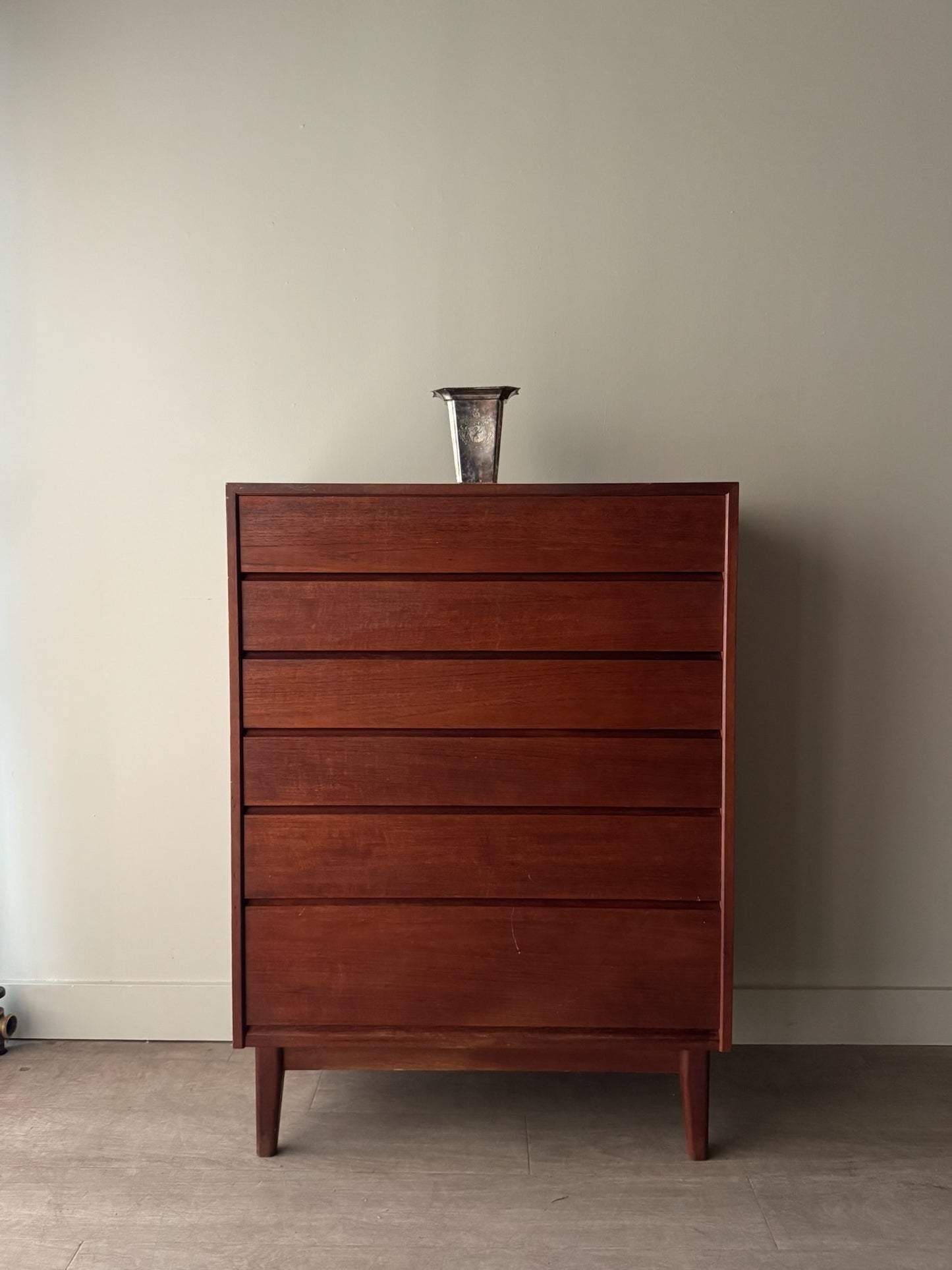 Walnut tallboy dresser