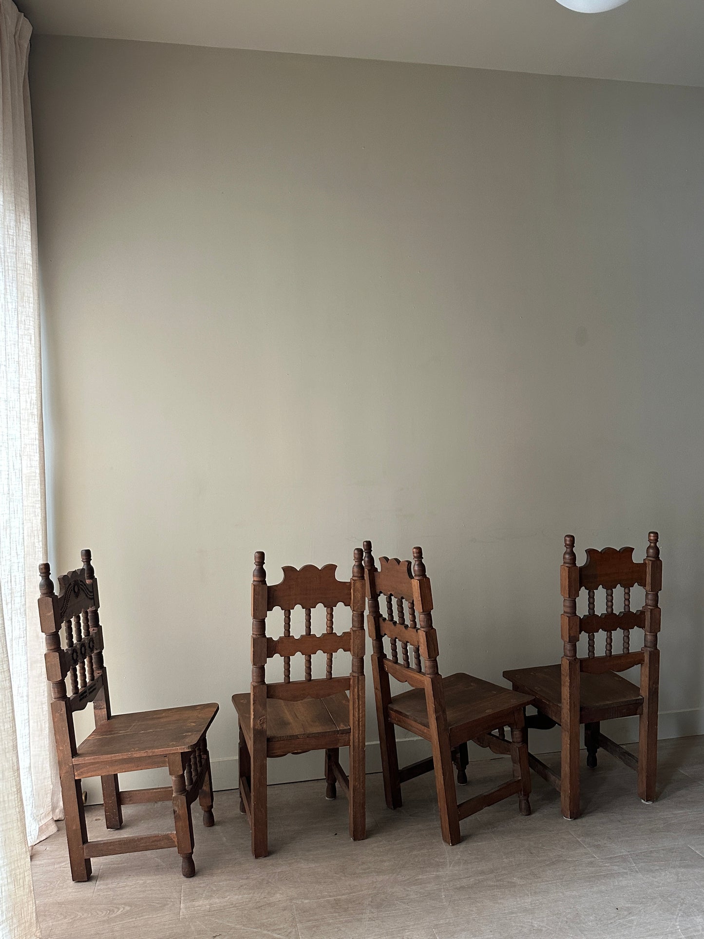 4 hand carved dining chairs. Sets of 2.