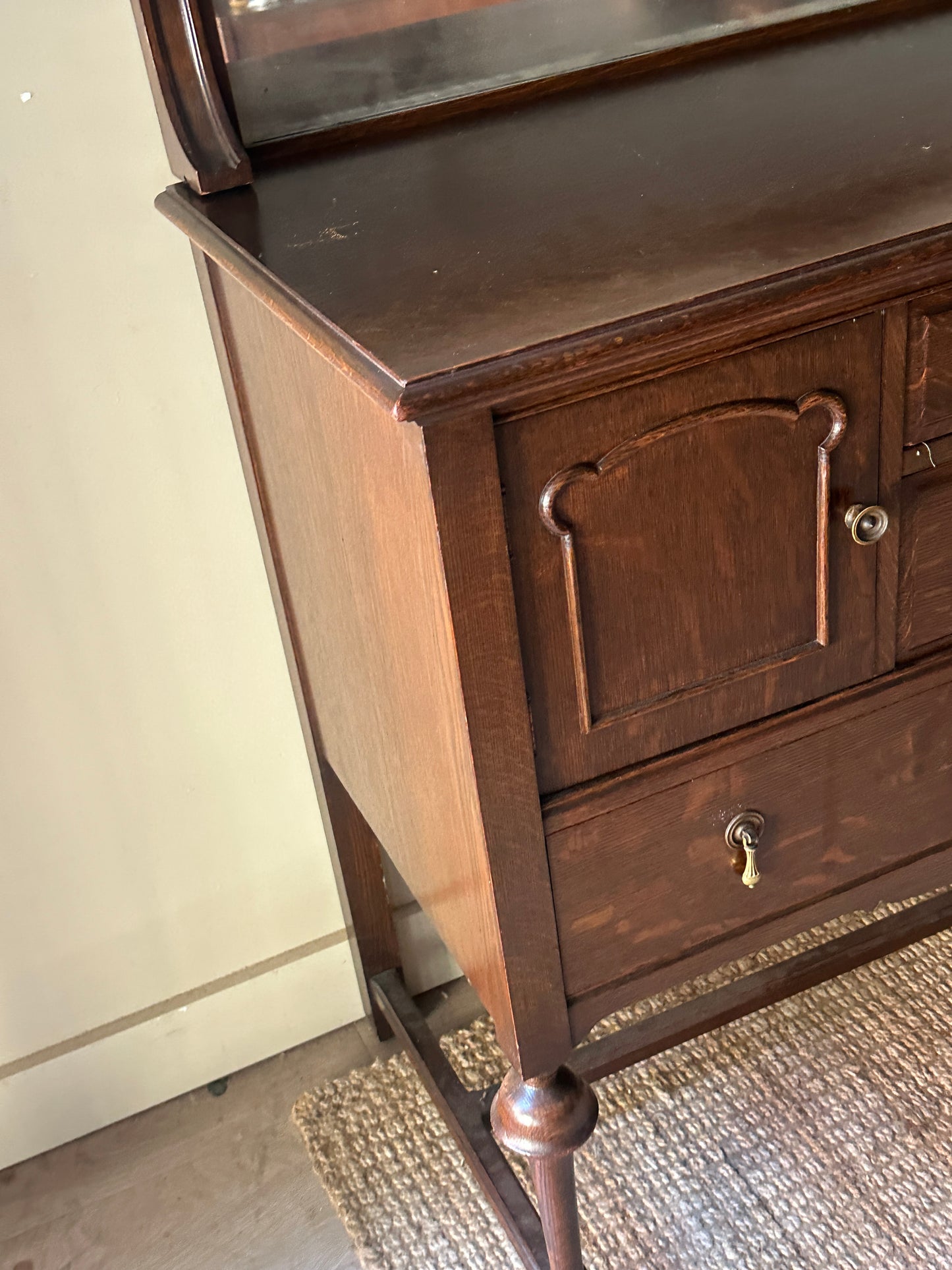 Oak sideboard with mirror