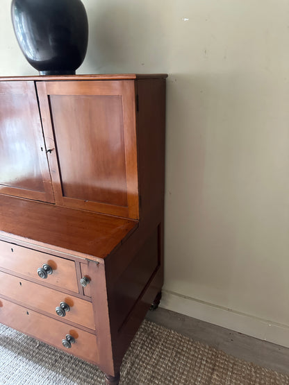 Pine secretary hutch