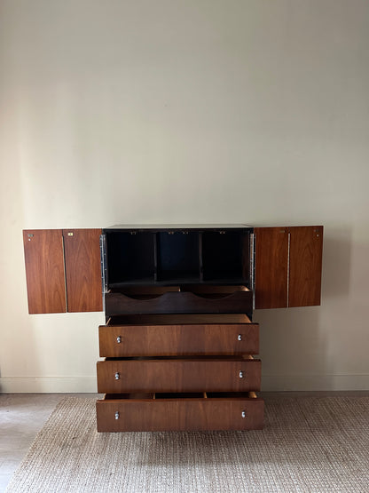 Walnut and Chrome gentleman’s dresser