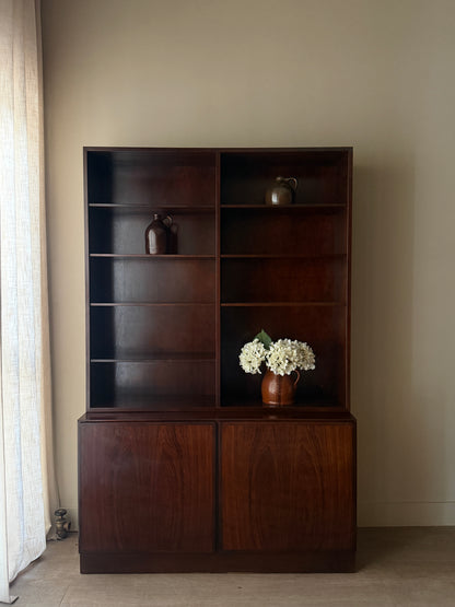 Poul Hundevad two piece rosewood hutch