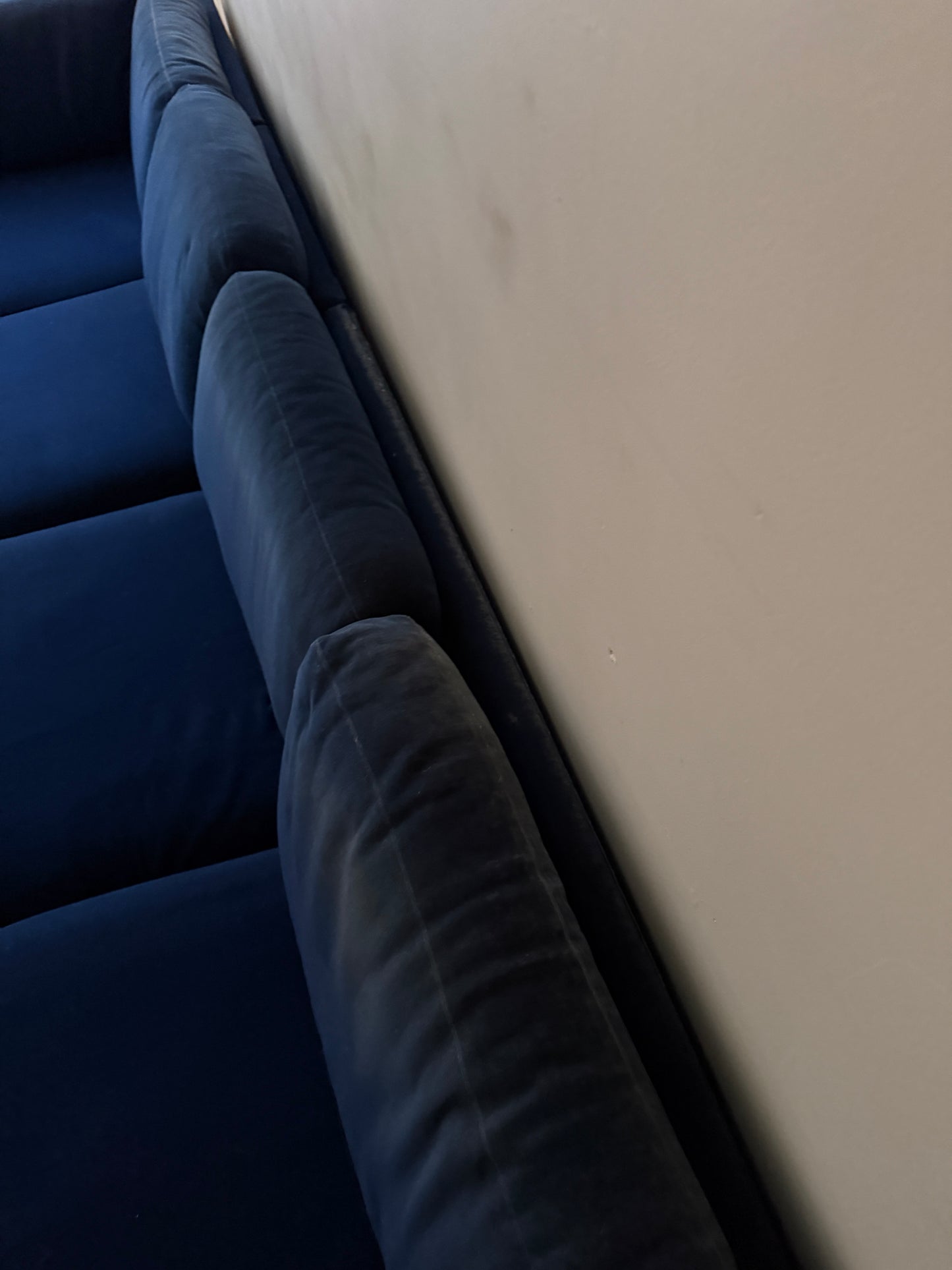 Sapphire blue modular sofa with ottomans