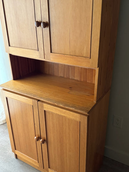 Scandinavian pine two piece cupboard