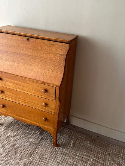 Oak secretary dresser