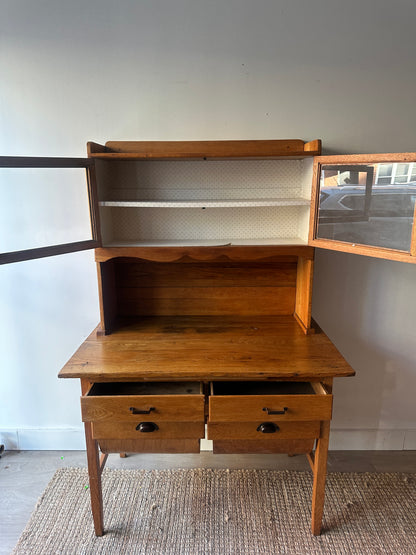 Golden oak bakers hutch