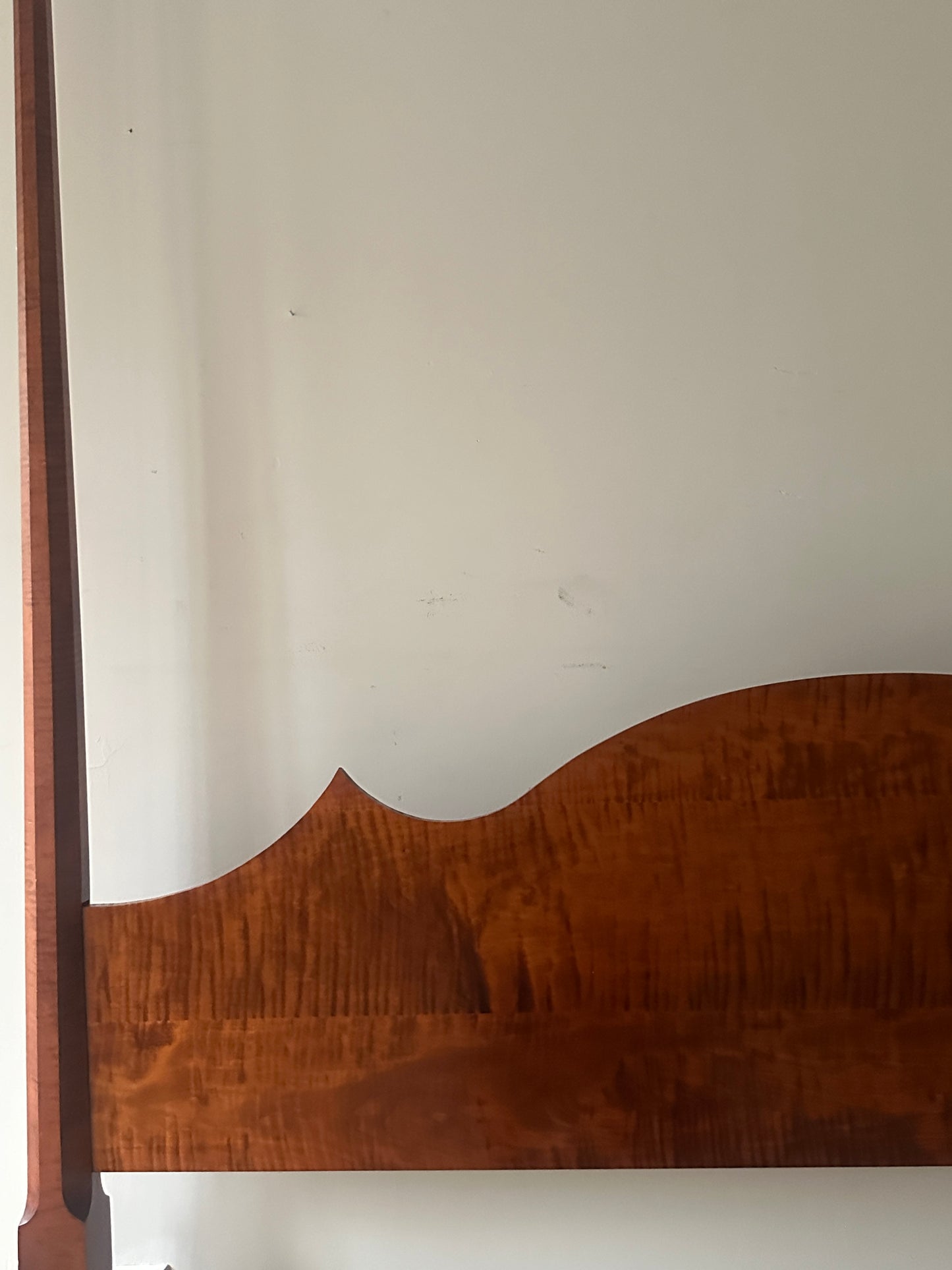 Tiger maple headboard