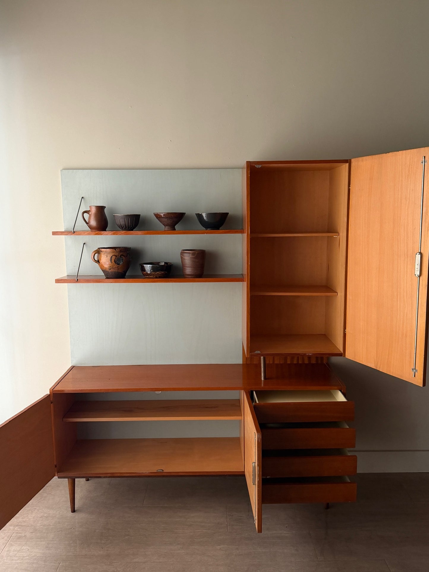 Mojmir Pozar for UP Zavody mahogany cabinet unit