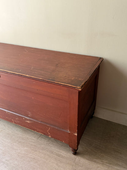 Pennsylvania Sheraton red-washed pine chest