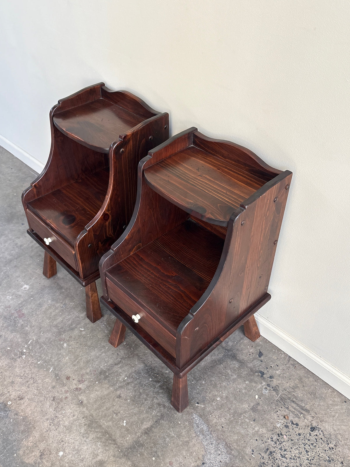Pine nightstands. Sold as a pair.