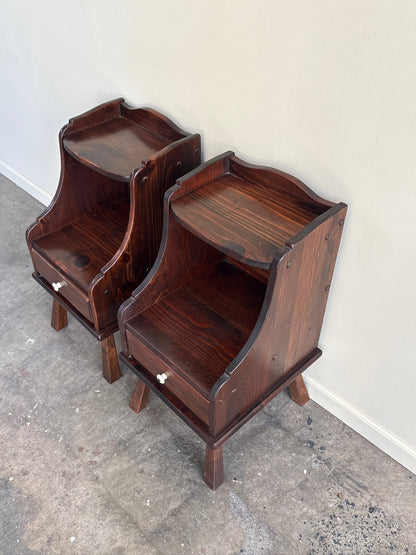 Pine nightstands. Sold as a pair.
