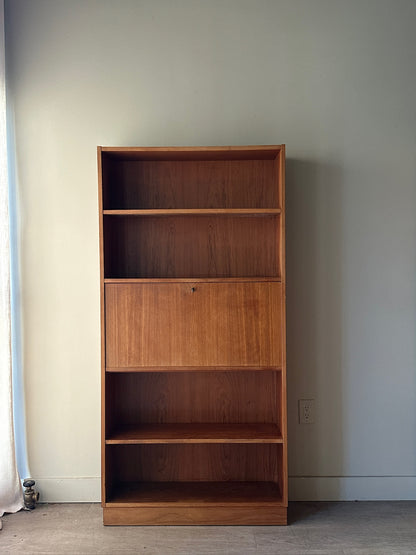 Teak secretary bookshelf