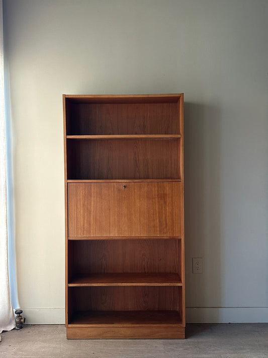Teak secretary bookshelf