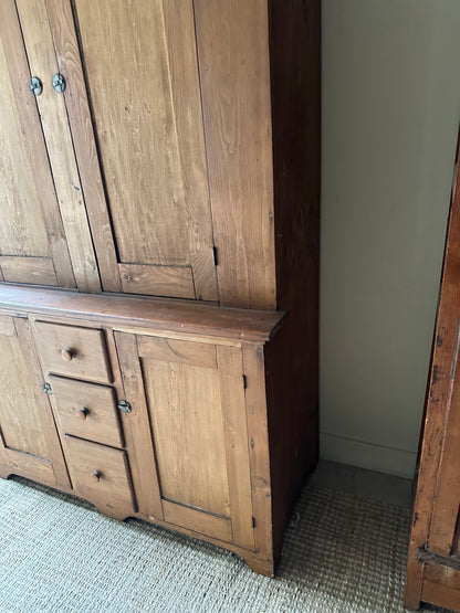 19th c. pine stepback cupboard