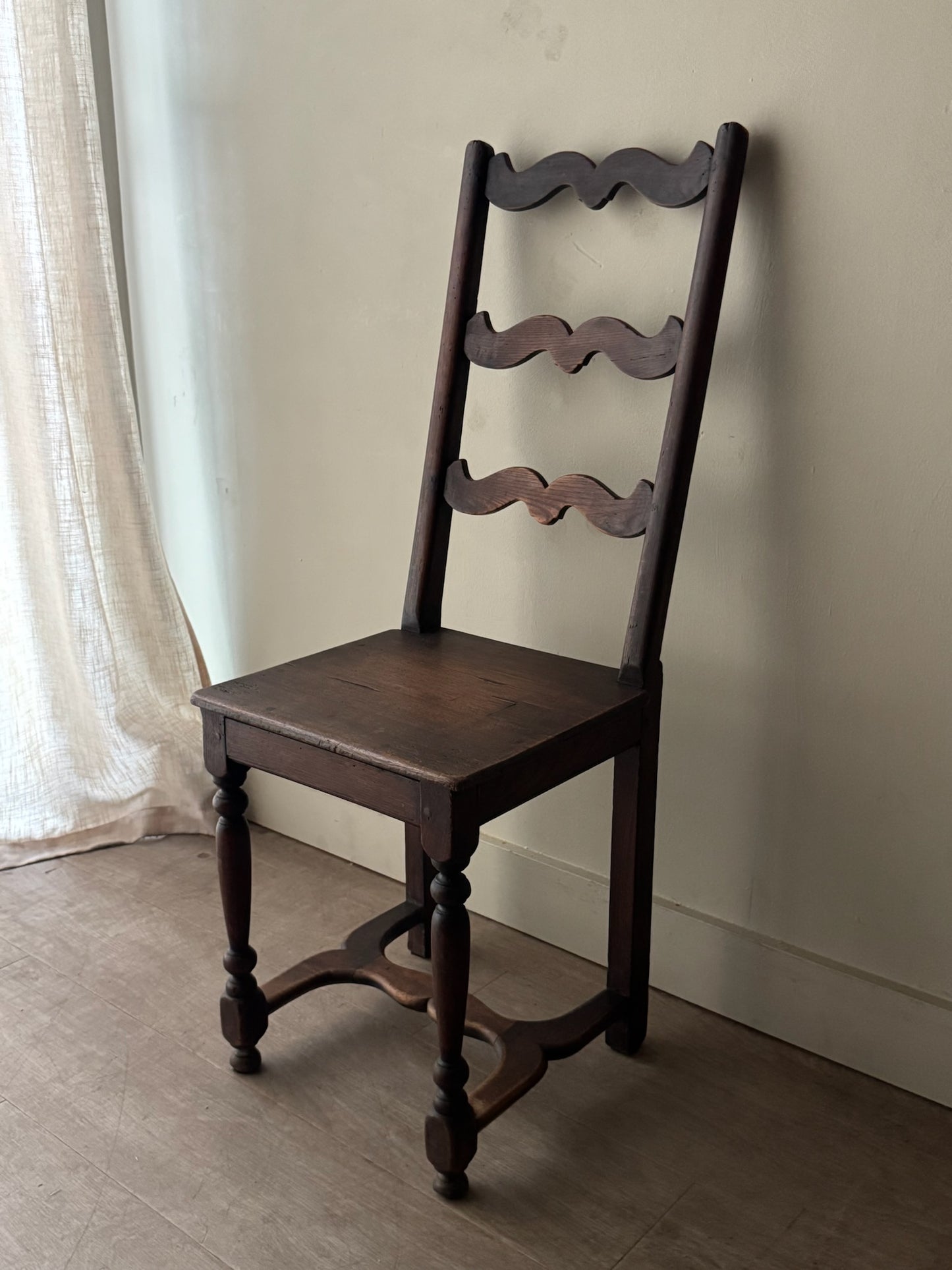 French oak ladder back chair