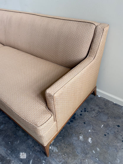 Tuxedo arm beige sofa