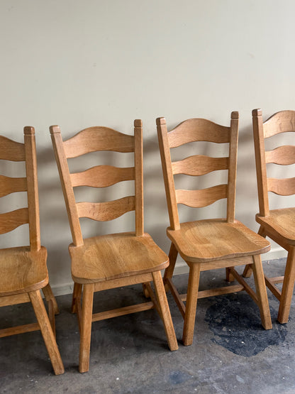 Oak razorblade dining chairs. Sold in pairs.