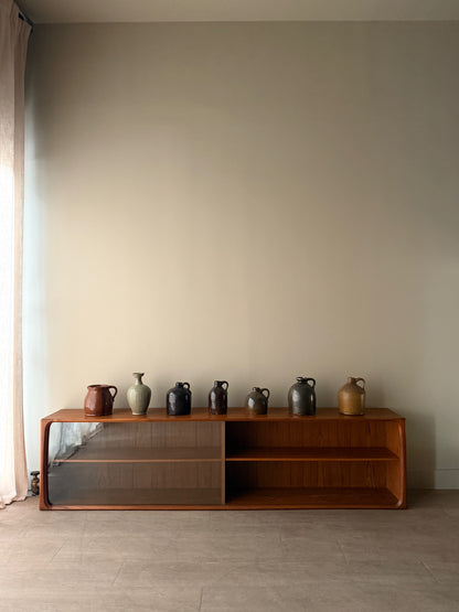 Danish teak low display cabinet