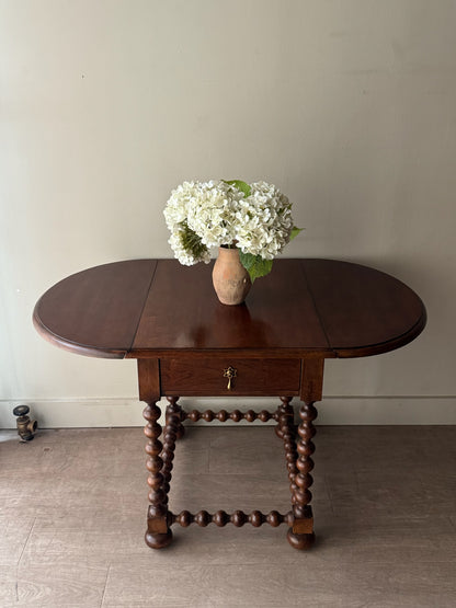 Bernhardt walnut drop leaf side table