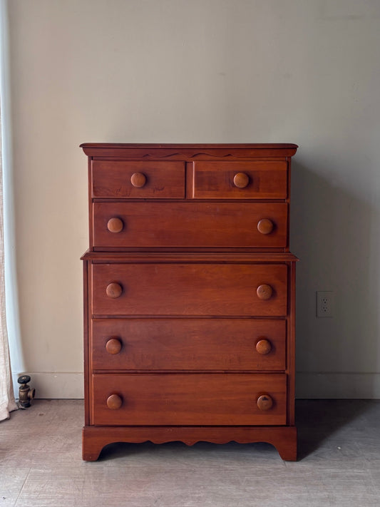 Maple tallboy dresser