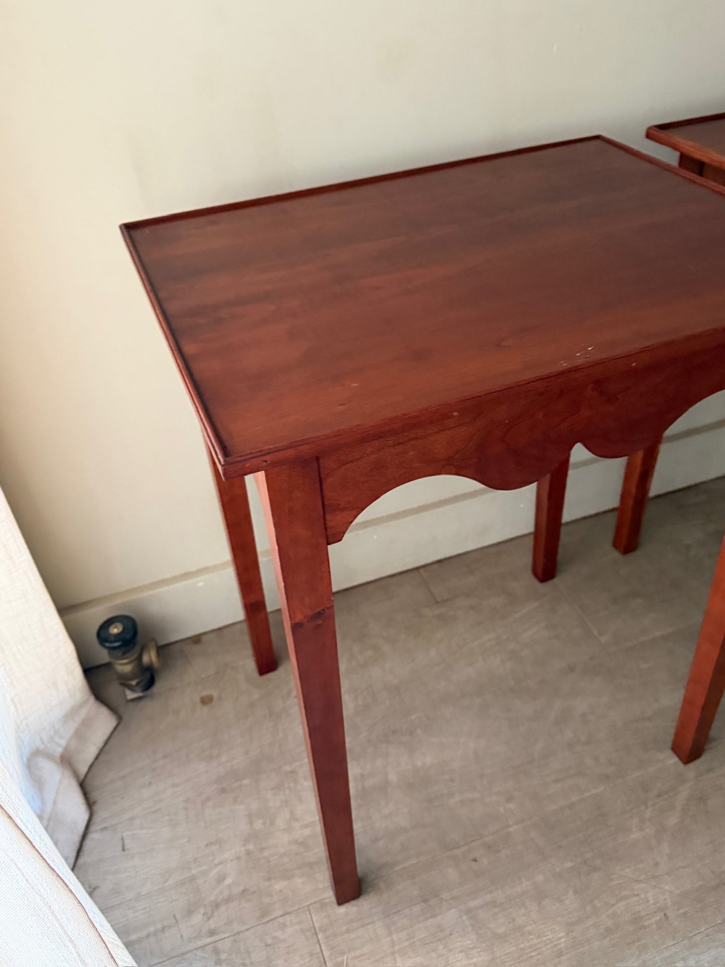 Cherry side tables. Sold individually.