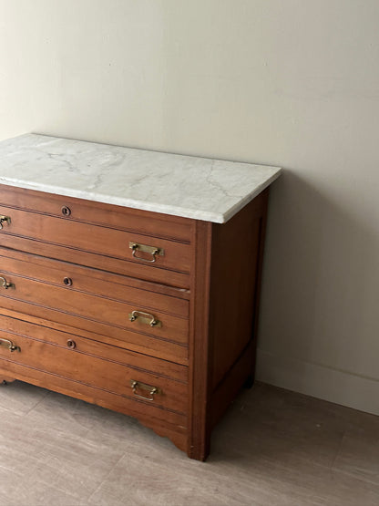 Marble top pine dresser