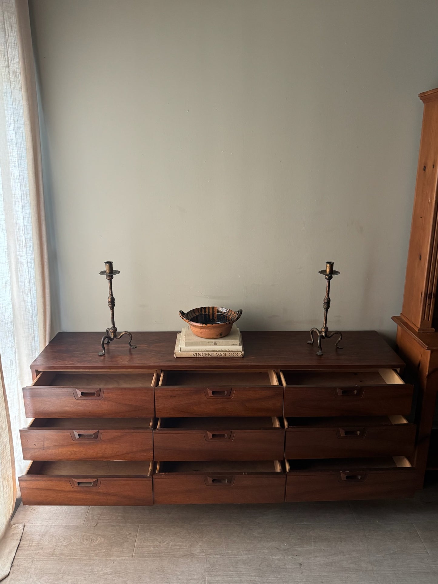 Walnut 9 drawer dresser