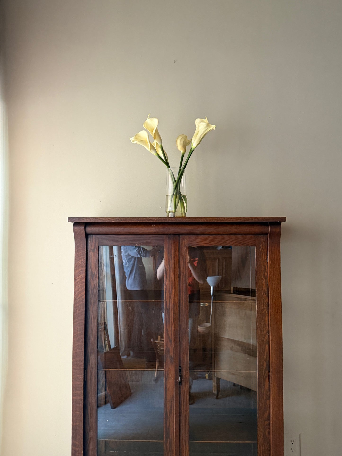 Oak display cabinet