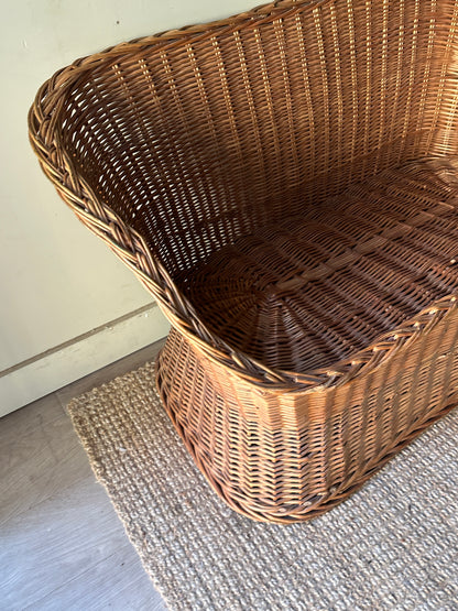 Wicker two seater lounge chair