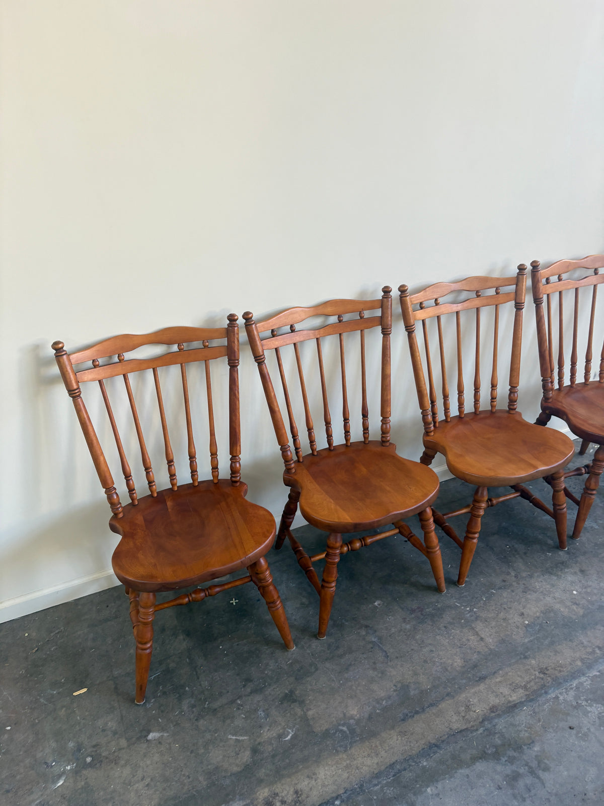 Nichols & Stone maple dining chairs. Sold in pairs.