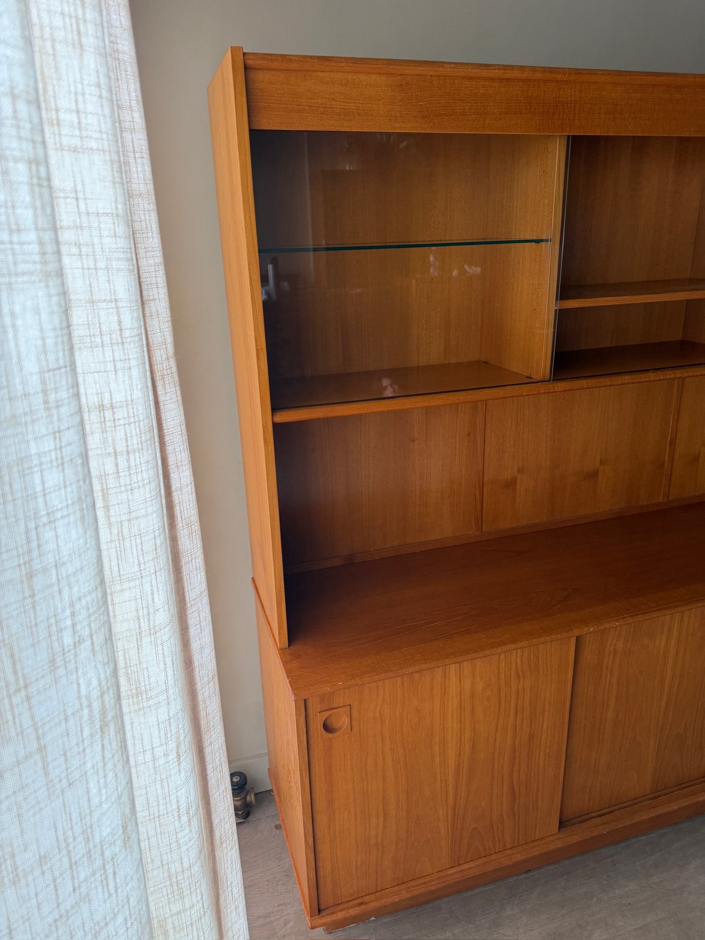 Dyrlund Danish teak three piece display hutch
