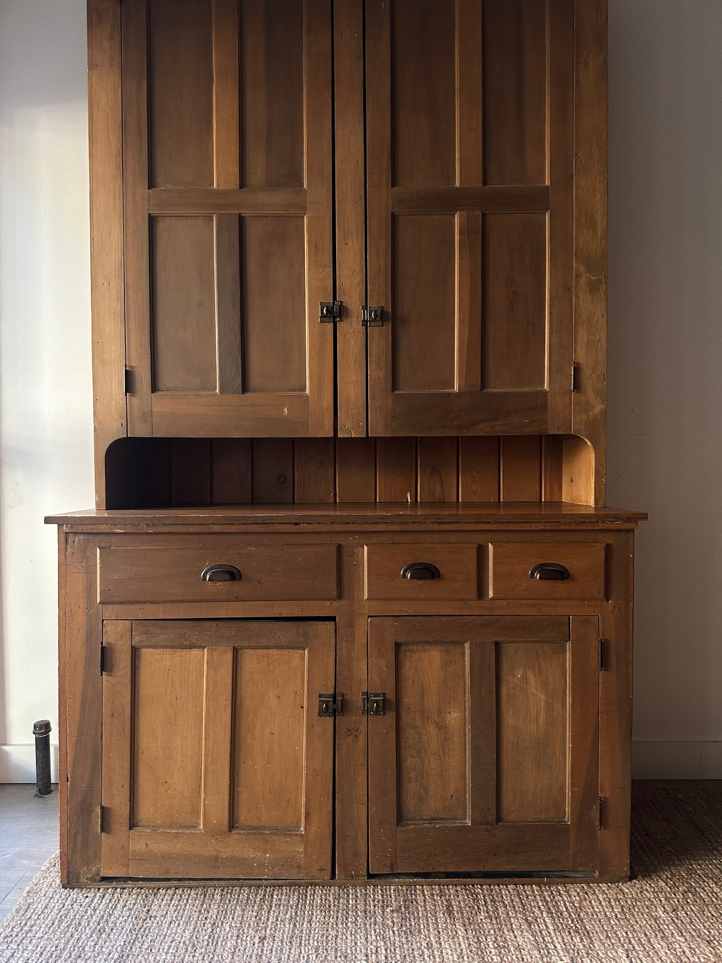 Farmhouse pine two piece hutch