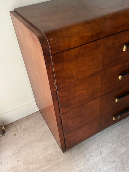 Walnut burl deco dresser
