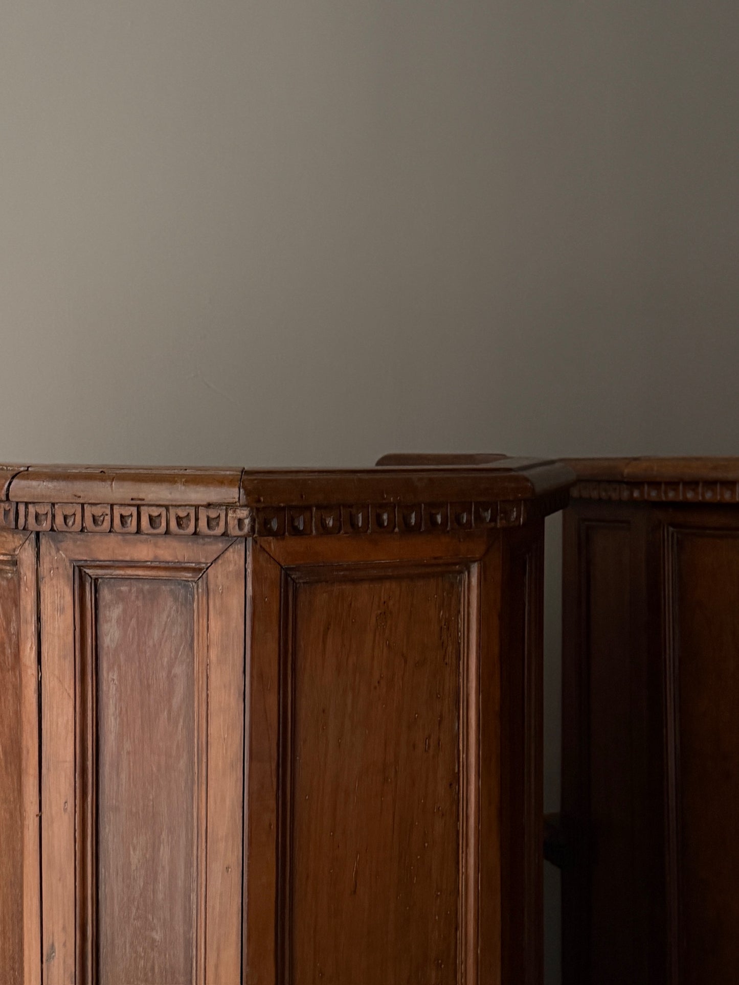 Italian walnut chorister chairs. Sold individually.