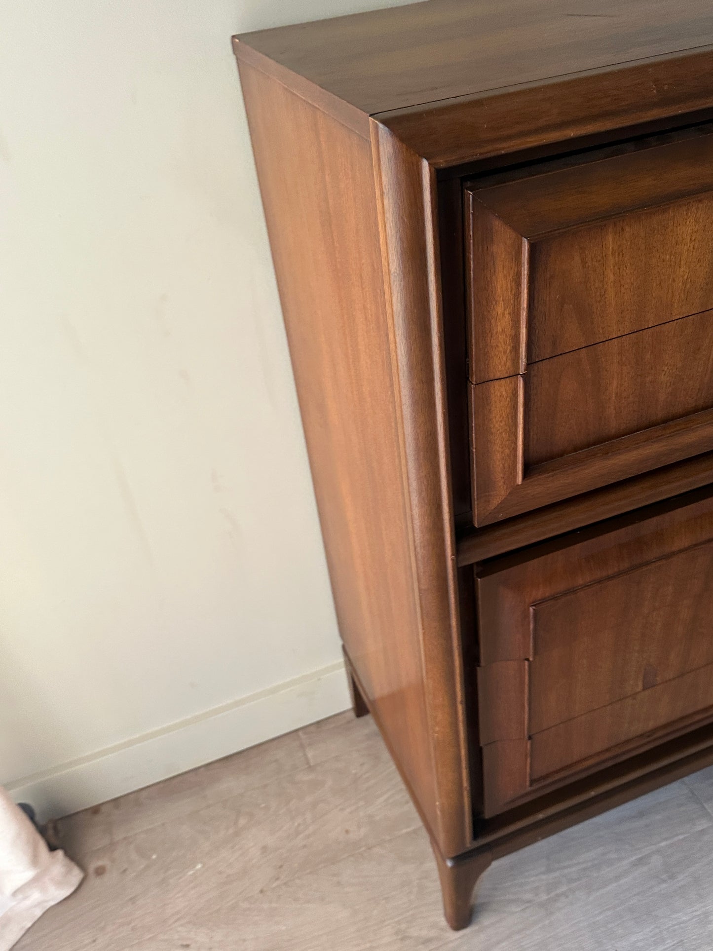 United Furniture walnut tall boy