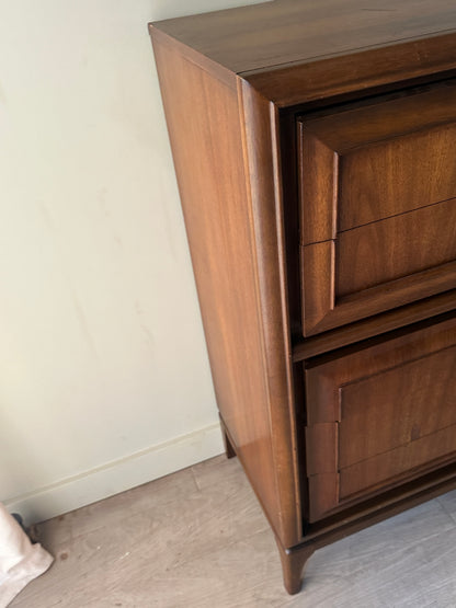 United Furniture walnut tall boy